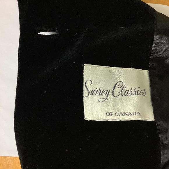 Vintage 1960s, 70s Surrey Classics Of Canada Black Velvet Double Breasted Coat L - Picture 7 of 9